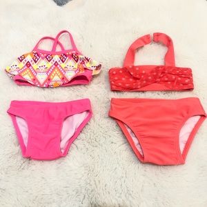 NWOT 2 pairs of 2-piece swimsuit for baby girl